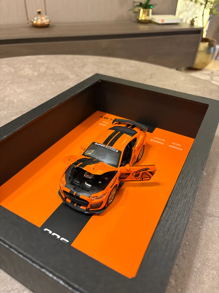 موستنج Mustang Shelby GT500 3D Shadow Box Wall Art (Orange) – 32cm x 23cm