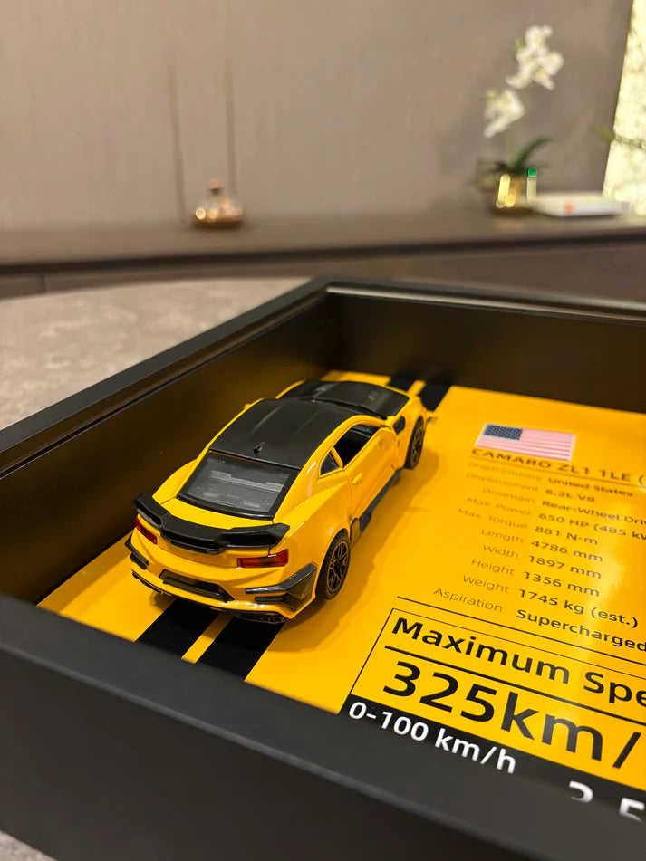 كامارو Framed 2017 Chevrolet Camaro ZL1 1LE – 3D Diecast Wall Art Display - 32cm x 23cm