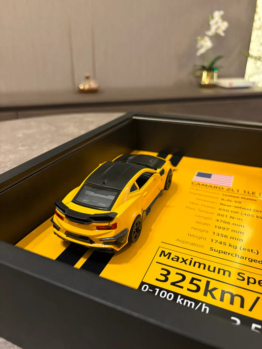 كامارو Framed 2017 Chevrolet Camaro ZL1 1LE – 3D Diecast Wall Art Display - 32cm x 23cm