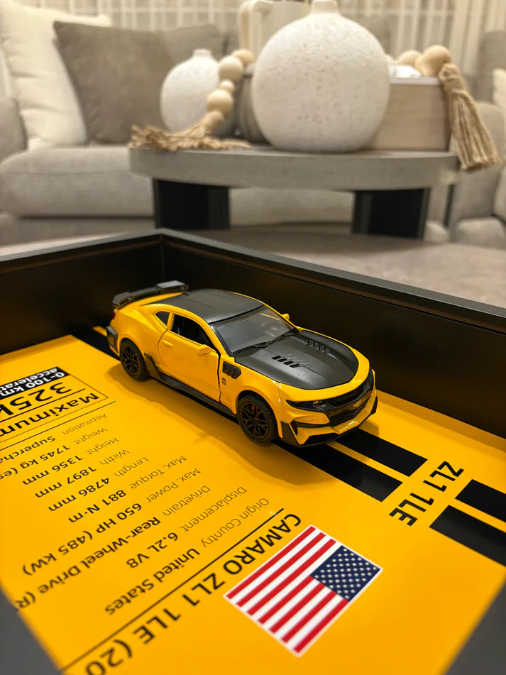 كامارو Framed 2017 Chevrolet Camaro ZL1 1LE – 3D Diecast Wall Art Display - 32cm x 23cm