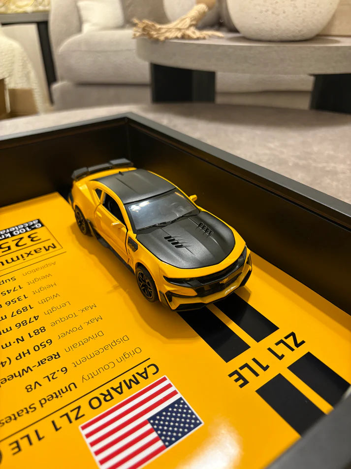 كامارو Framed 2017 Chevrolet Camaro ZL1 1LE – 3D Diecast Wall Art Display - 32cm x 23cm