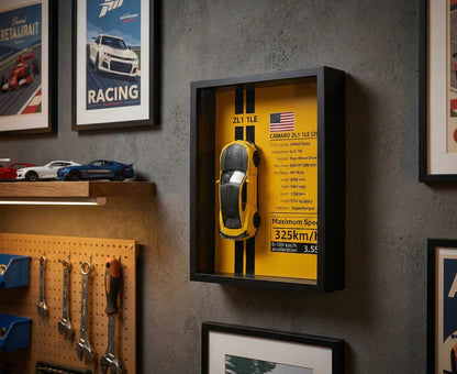 كامارو Framed 2017 Chevrolet Camaro ZL1 1LE – 3D Diecast Wall Art Display - 32cm x 23cm