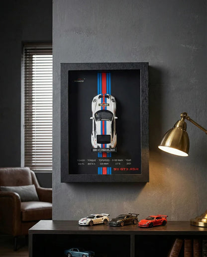 بورشCar Frame Wall Art - Porsche 911 GT3 RSR with Specs – 32cm x 23cm