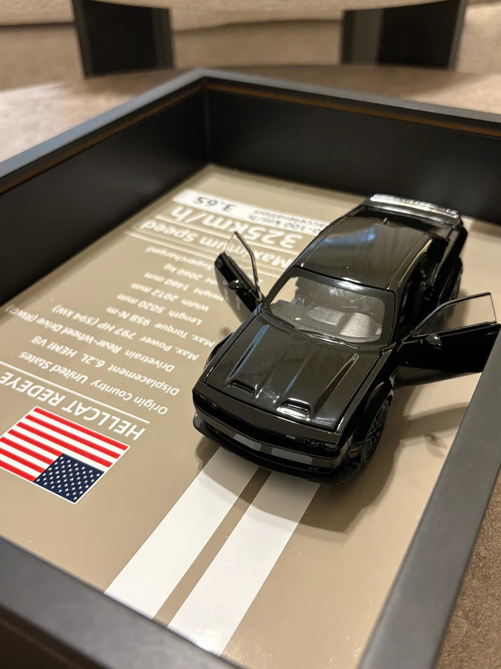 شالنجر Challenger American muscle legend : hellcat redeye 3D wall art - 32cm x 23 cm