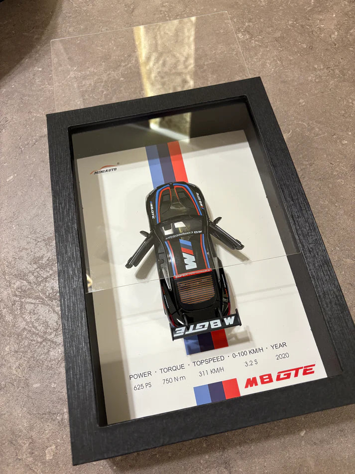 BMW M8 GTE – 3D Framed Diecast Wall Art - 32cm x 23cm