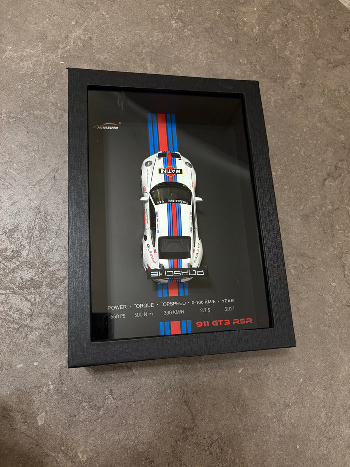 بورشCar Frame Wall Art - Porsche 911 GT3 RSR with Specs – 32cm x 23cm